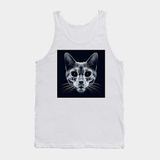 Spectral Whiskers: The Phantom Feline X-Ray Tank Top